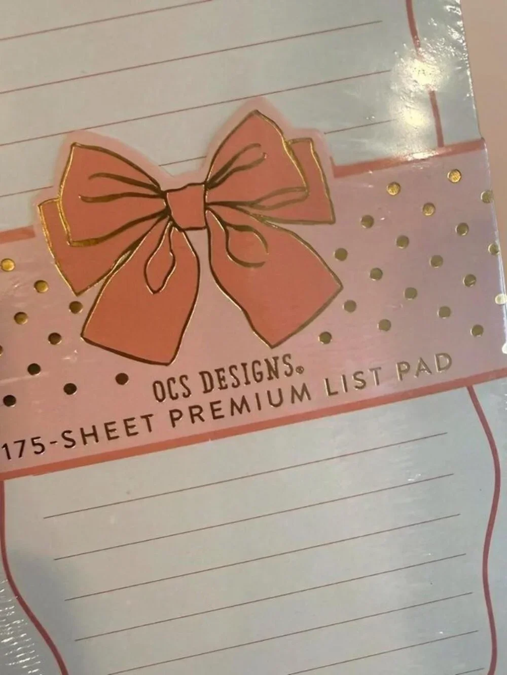 Pretty in Pink Bow Chunky Notepad